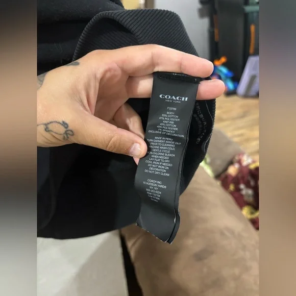 COACH men’s Essential crewneck sweater camo graffiti print large logo size S